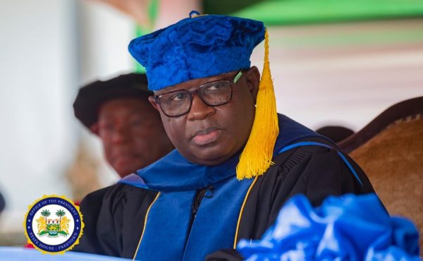 H.E. President Dr. Rtd. Julius Maada Bio and also double as University Visitor
